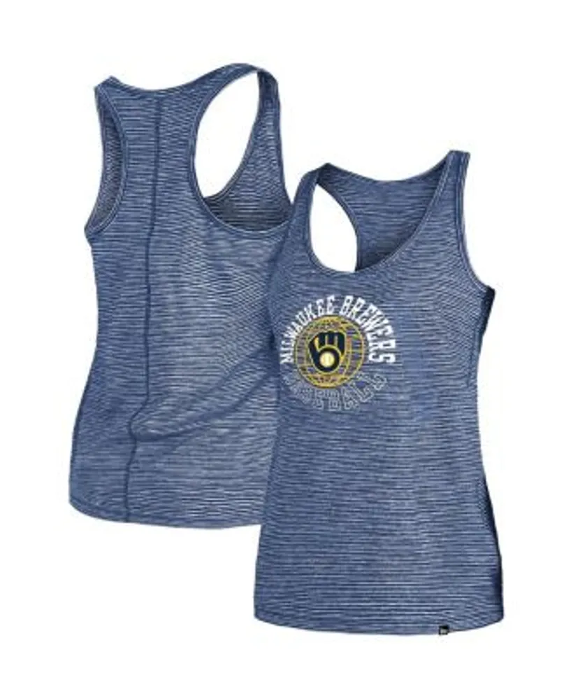 Women's Navy Milwaukee Brewers Plus Size Racerback Tank Top