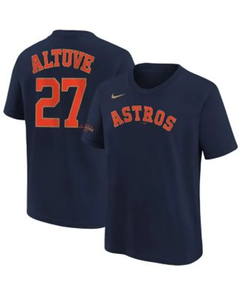 Nike Youth Boys and Girls Jose Altuve Navy Houston Astros 2023 Gold  Collection Name Number T-shirt