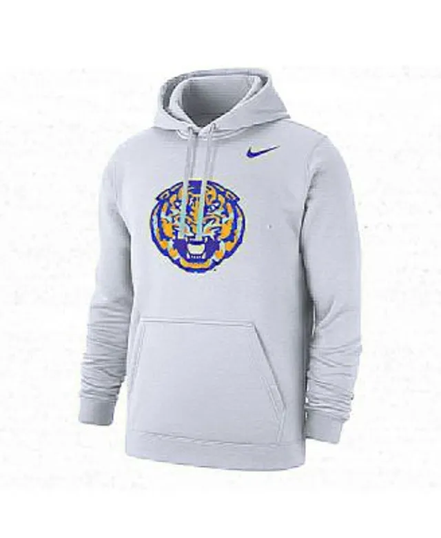 LSU Tigers Nike Club Pullover Hoodie - Gray