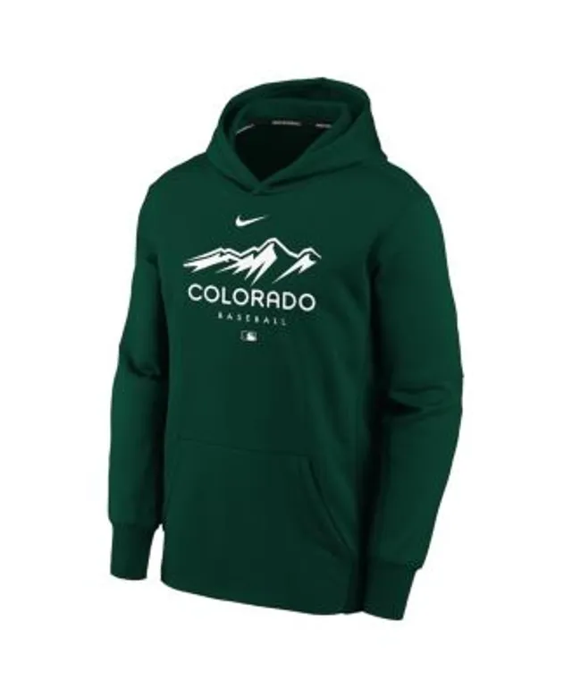 Nike Youth Boys and Girls Hunter Green Colorado Rockies City Connect  Performance Pullover Hoodie