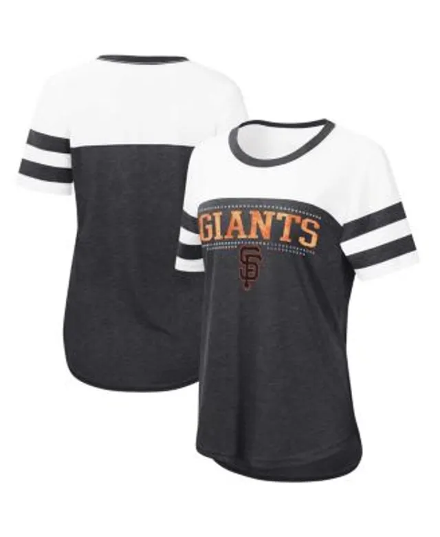 San Francisco Giants '47 Women's Foil Henley Raglan 3/4-Sleeve T-Shirt -  Black