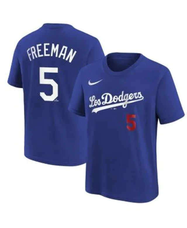 Men's Atlanta Braves Freddie Freeman Nike Navy Name & Number T-Shirt