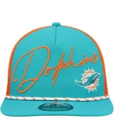 Men's New Era Aqua Miami Dolphins Script Trucker 9FIFTY Snapback Hat