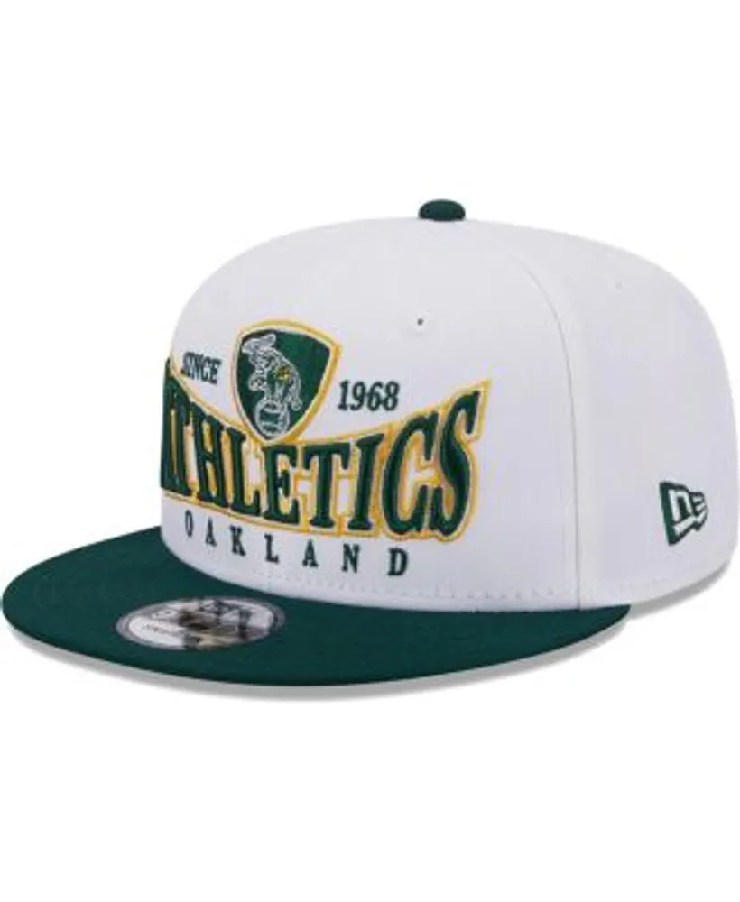 Men's New Era White/Green Oakland Athletics Crest 9FIFTY Snapback Hat