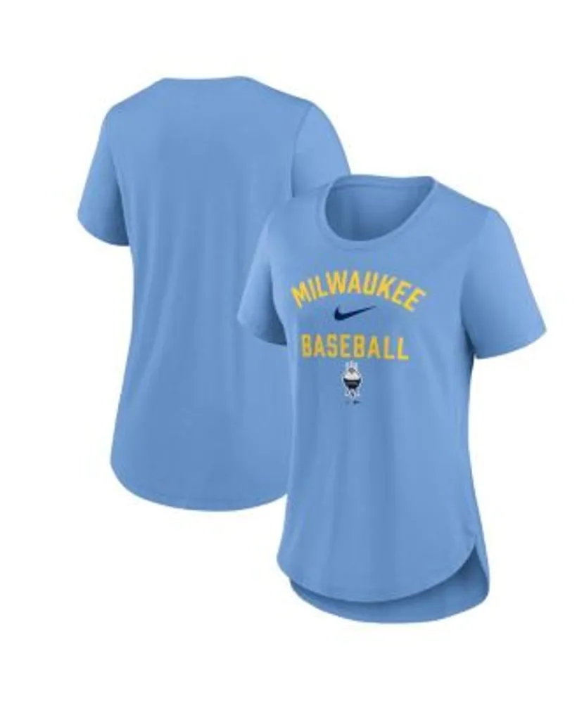 Nike Women's Powder Blue Milwaukee Brewers City Connect Tri-Blend T-shirt