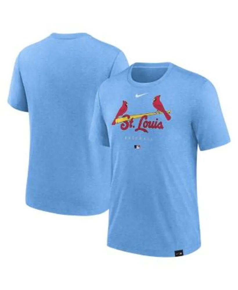 Nike Men's Heather Light Blue St. Louis Cardinals Authentic Collection  Early Work Tri-Blend Performance T-shirt