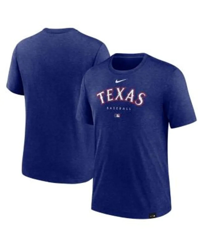 Nike Men's Heather Royal Texas Rangers Authentic Collection Early Work  Tri-Blend Performance T-shirt