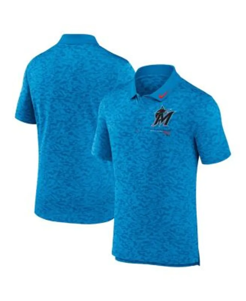 Nike Men's Miami Marlins City Connect Striped Polo T-Shirt