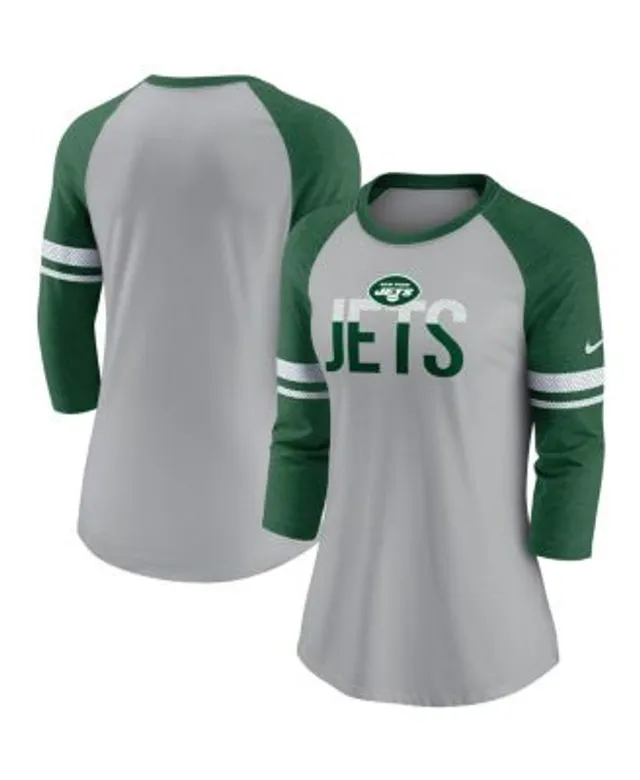 Nike Women's Heathered Gray, Green New York Jets Stripe Mesh