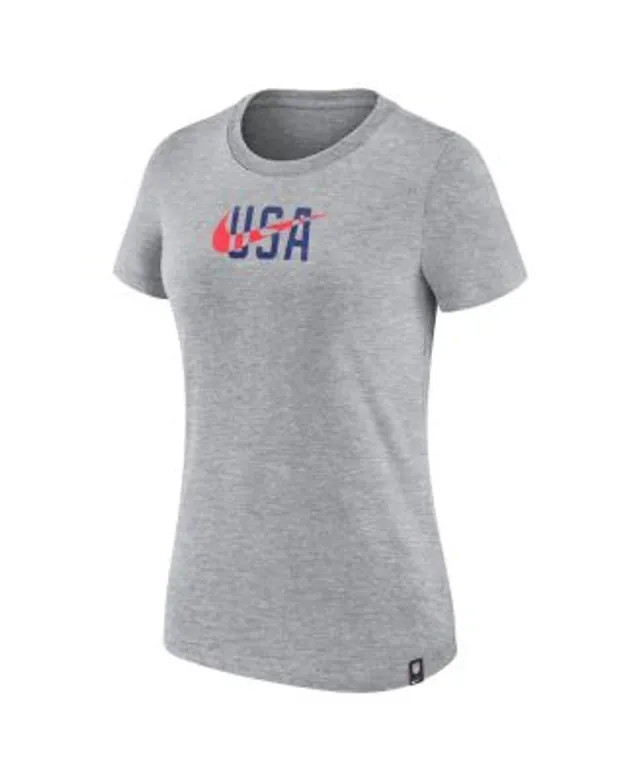 Women's Nike White Los Angeles Dodgers Hipster Swoosh Cinched Tri-Blend Performance Fashion T-Shirt