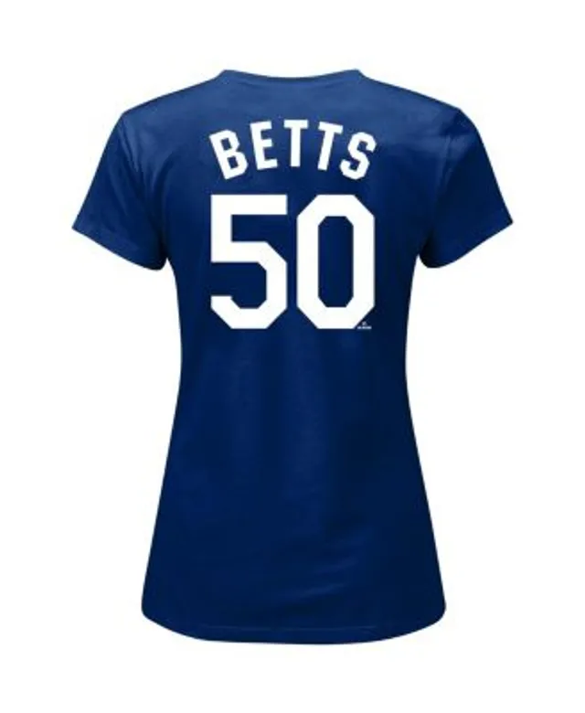 Women's Mookie Betts Royal Los Angeles Dodgers Plus Size Name & Number  V-Neck T-Shirt