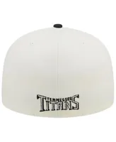 Men's New Era Cream Tennessee Titans Chrome Collection 39THIRTY Flex Hat Size: Small/Medium