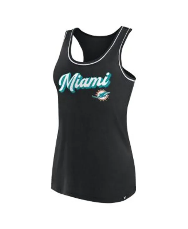 Fanatics Women's Branded Black Miami Dolphins Wordmark Logo Racerback Scoop  Neck Tank Top