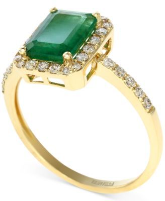 Brasilica by EFFY® Emerald (1-3/8 ct. t.w.) and Diamond (1/4 Ring 14k Gold, Created for Macy's