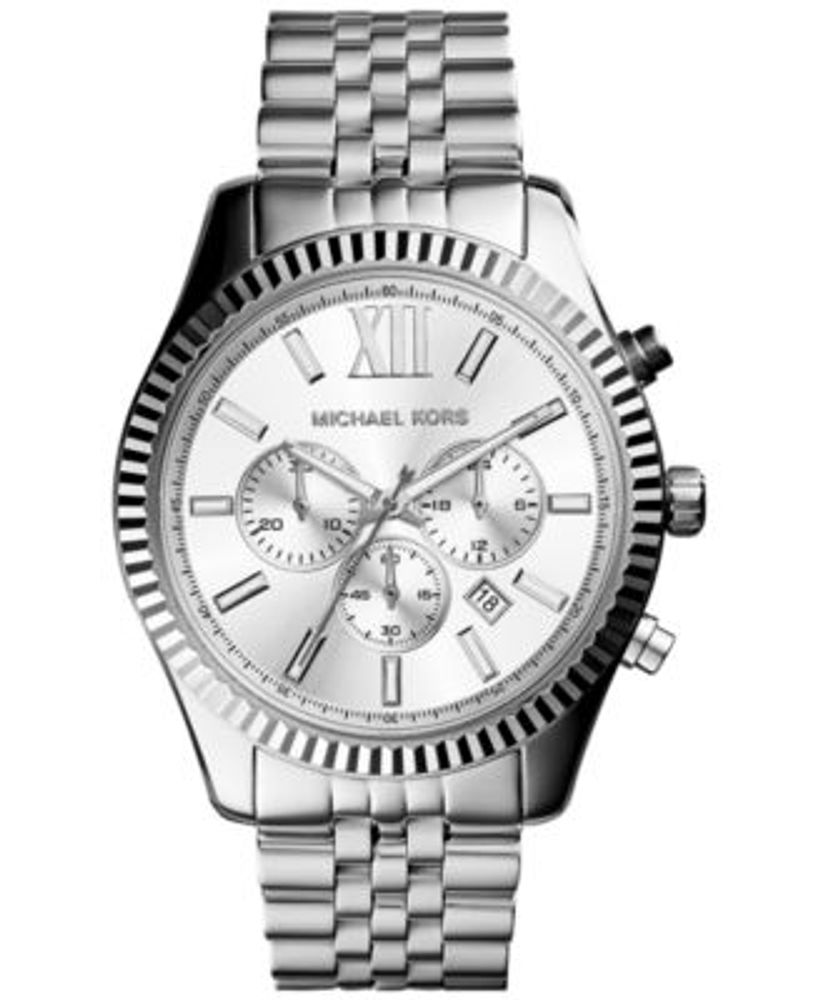 Slumber melodrama Intensiv Michael Kors Men's Chronograph Lexington Stainless Steel Bracelet Watch  45mm MK8405 | The Shops at Willow Bend