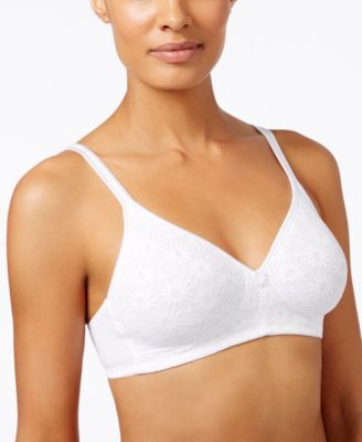 warner's daisy lace wireless bra black