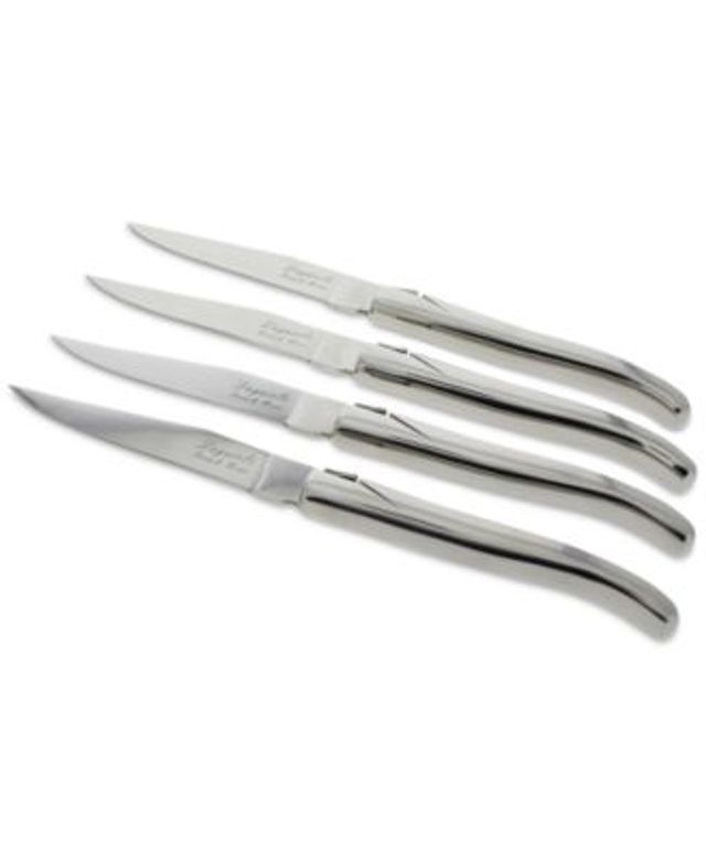 Laguiole INOX Grill Knife Set of 6 with Yellow Handles -Thiers France