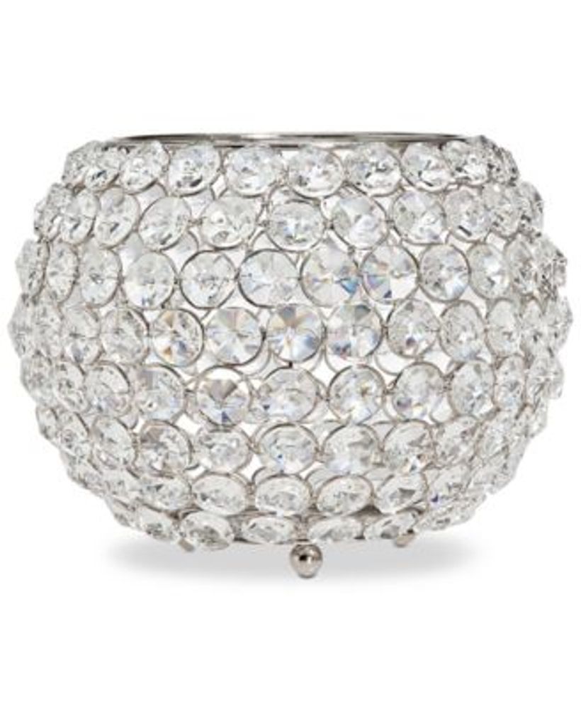 Lighting by Design Glam 10" Nickel-Plated Ball Crystal Tealight Holder 