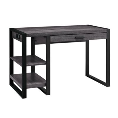 Home Office 48" Wood Storage Computer Desk - Charcoal