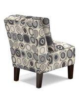 Bryce Armless Accent Chair Set in Gray, With Pillows