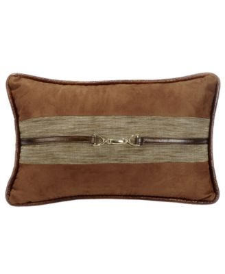 Suede 12x19 Pillow with Buckle Detail