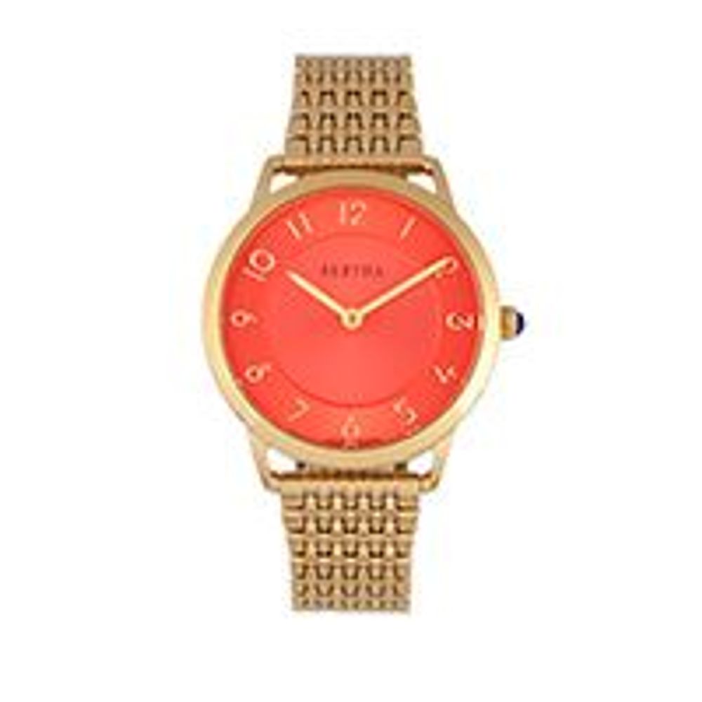 Quartz Abby Collection Gold And Red Stainless Steel Watch 33Mm