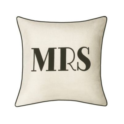Celebrations Pillow Embroidered Appliqued "Mrs