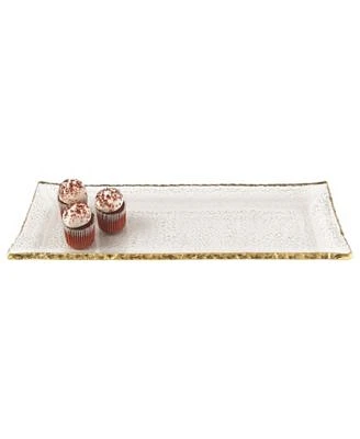 Gold Edge Rectangle Platter 18x6.5"