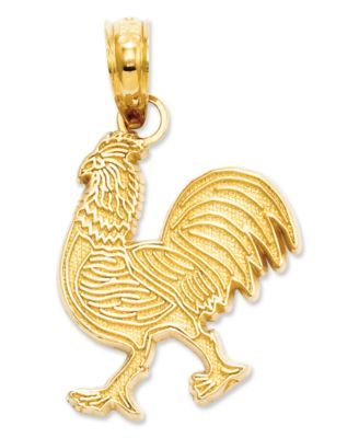 14k Gold Charm, Rooster Charm