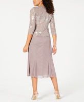 Sequined A-Line Midi Dress and Jacket