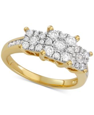 Diamond Princess Triple Halo Engagement Ring (3/4 ct. t.w.) 14k White, Yellow or Rose Gold