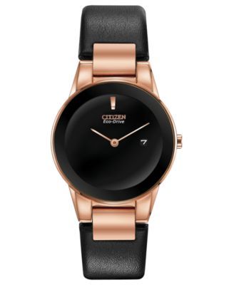 Eco-Drive Women's Axiom Black Leather Strap Watch 30mm