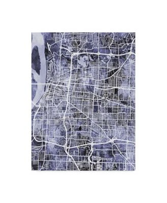 Michael Tompsett Memphis Tennessee City Map Blue Canvas Art