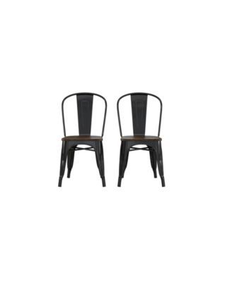 Zeno Metal Dining Chairs with Wood Seats