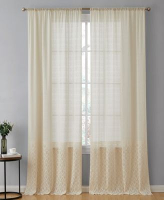 Lumino by Adelaide Macrame Sheer Voile Rod Pocket Curtain Panels - 54 W x L Set of 2