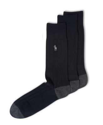 Men's Socks, Soft Touch Ribbed Heel Toe 3 Pack