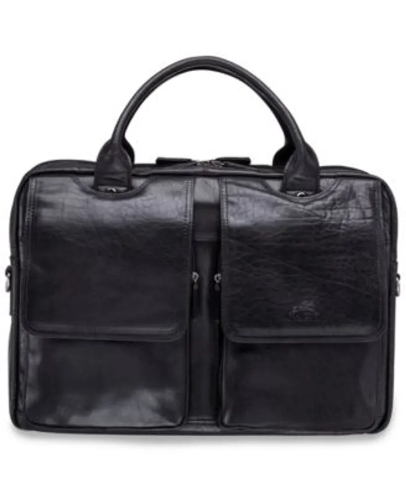 Leather Double Compartment Briefcase