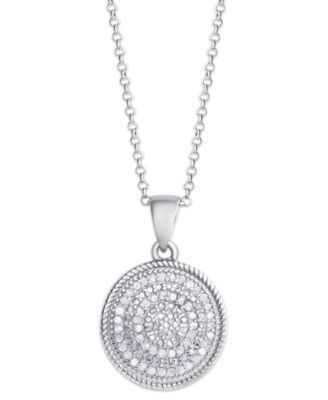 Diamond 1/4 ct. t.w. Circle Pendant Necklace in Sterling Silver