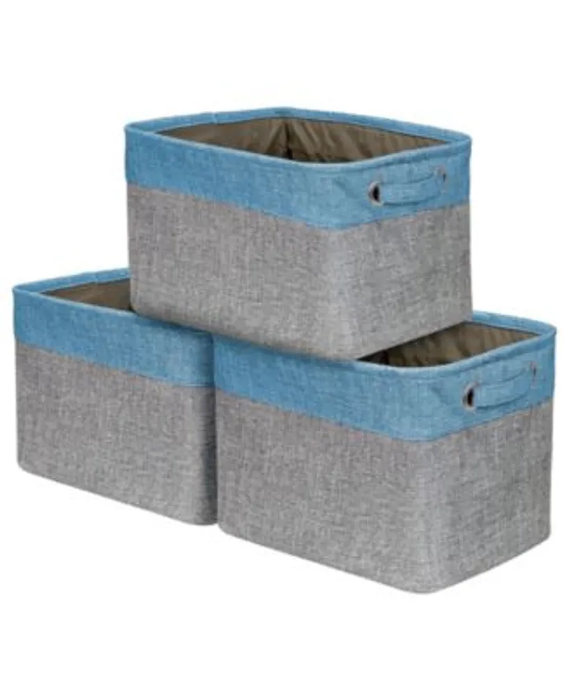 Sorbus Woven Paper Rope Baskets - 4 Piece Set, Gray