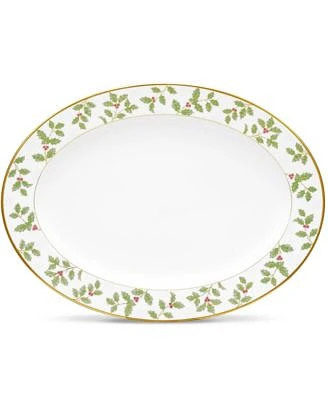 Holly & Berry Gold Oval Platter