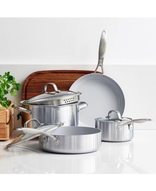 GreenPan Levels 11-Pc. Stainless Steel Stackable Ceramic Nonstick Cookware  Set, Created for Macy's - Macy's