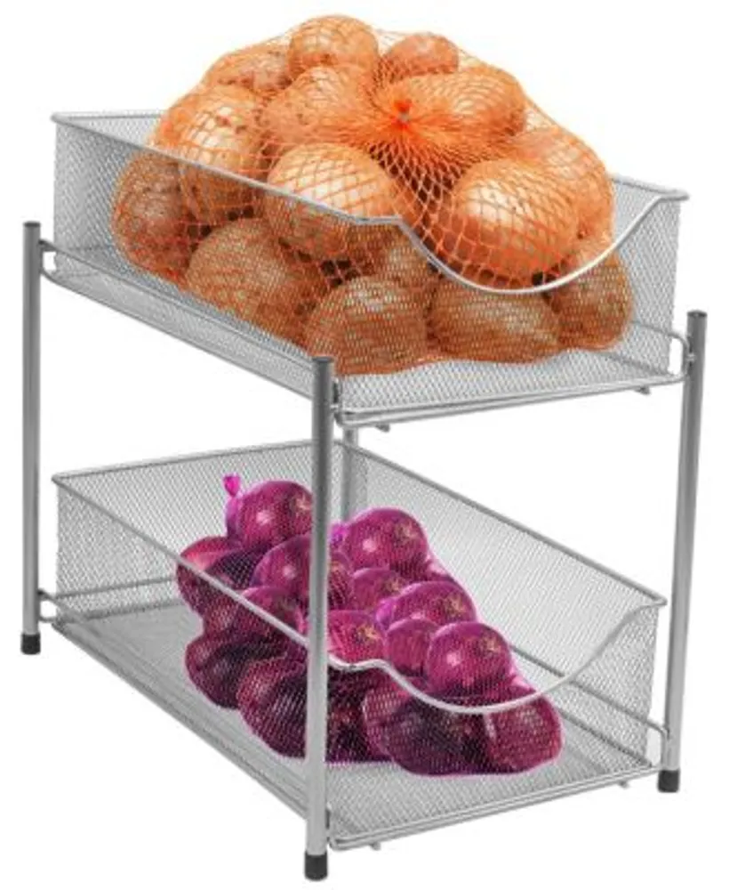 Sorbus 2 Tier Organizer Baskets with Mesh Sliding Drawers