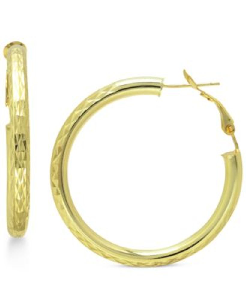 Giani Bernini Cubic Zirconia Dangle Hoop Earrings 18k Gold-Plated Sterling  Silver, Created for Macy's