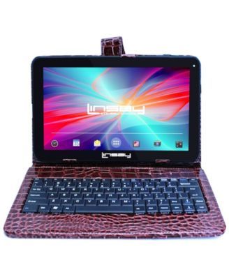 10.1" New Tablet Quad Core 32GB Android 10 Exclusive Luxury Bundle with Brown Crocodile Style Keyboard