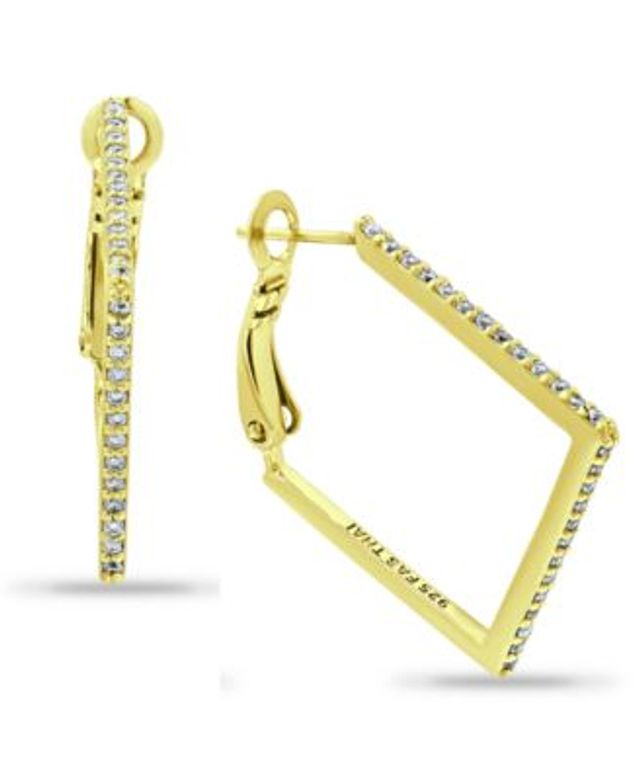 Giani Bernini Cubic Zirconia Star Dangle C Hoop Earrings in