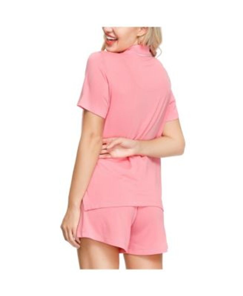 Women's Notch Pajama Top and Short Set