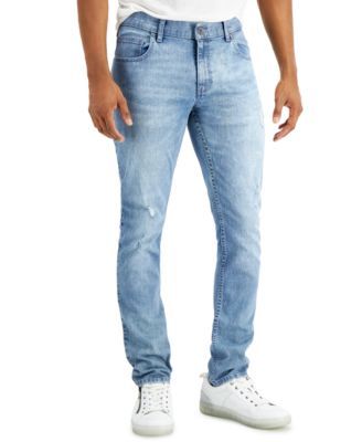 Men's Light wash Skinny Ripped Jeans, Created for Macy's