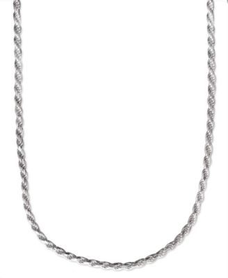 Men's Sterling Silver Necklace, 22" 4-1/2mm Rope Chain