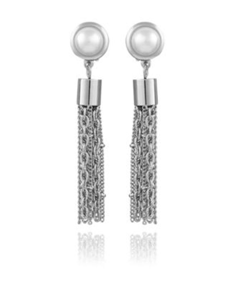 Women's Pearl and Chain Drop Earring