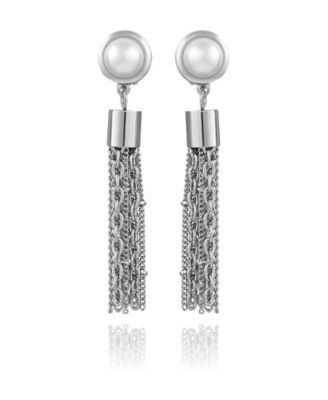 Women's Pearl and Chain Drop Earring